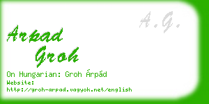 arpad groh business card