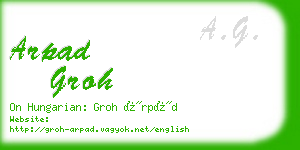 arpad groh business card